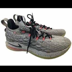 Nike LeBron 15 Low Flight Pack Sneakers Gray Knit Shoes Size 9 Mens AO1755-005